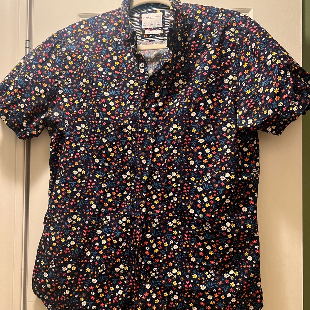 Floral Short Sleeve Men's Shirt